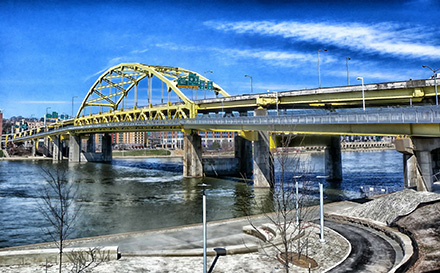 Pittsburgh city and bridge.