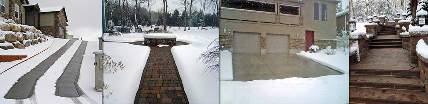 Radiant heated driveways and walks after a snowstorm