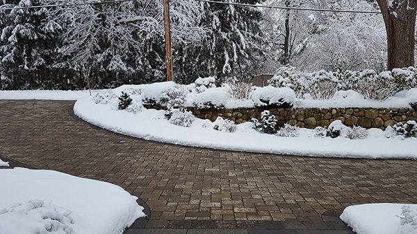 A radiant heated paver driveway.
