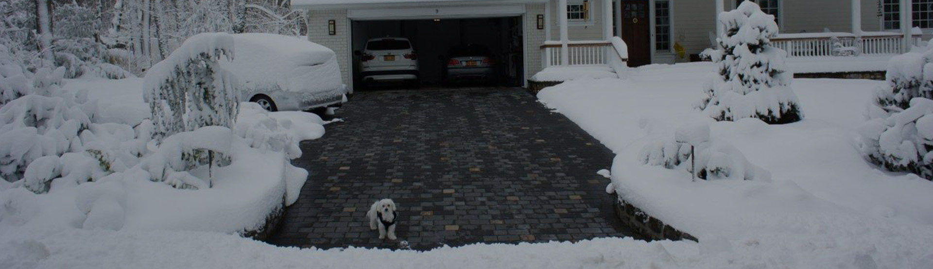 Heated paver driveway banner